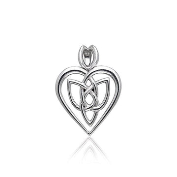 Celtic Knotwork Silver Heart Pendant TPD374 - Jewelry